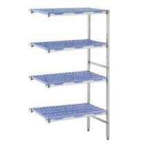 Rayonnage monté en angle clayettes aluminium anodisé P 560 x H 2050 mm 4 niveaux