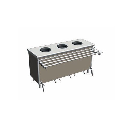 Meuble de pré-tri central en acier inoxydable hauteur 900 mm Meuble de pré-tri central en acier inoxydable hauteur 900 mm