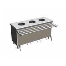 Meuble de pré-tri central en acier inoxydable hauteur 900 mm