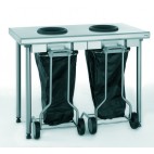 Table de pré-tri centrale en acier inoxydable hauteur 900 mm
