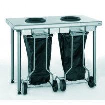 Table de pré-tri centrale en acier inoxydable hauteur 900 mm