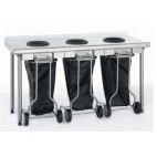 Table de pré-tri centrale, en acier inoxydable, hauteur 900 mm