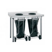 Table de pré-tri murale à dosseret, en acier inoxydable, hauteur 1000 mm