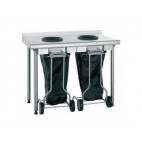 Table de pré-tri murale à dosseret, en acier inoxydable, hauteur 1000 mm