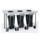 Table de pré-tri murale à dosseret, en acier inoxydable, hauteur 1000 mm