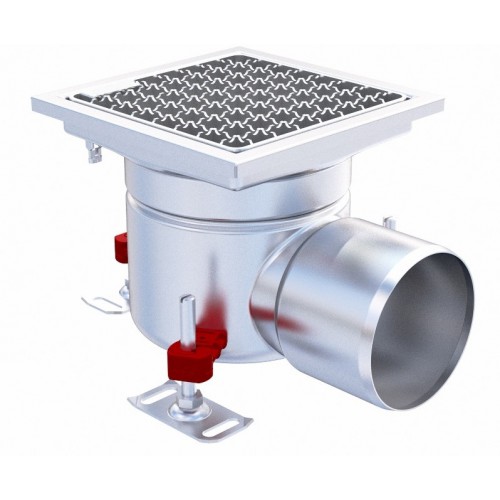 Siphon monolithique Epur HygieneFirst avec grilles inox caillebotis 200 x 200 mm sortie horizontale Ø 157 mm 2,8 L/s Siphon monolithique Epur HygieneFirst avec grilles inox caillebotis 200 x 200 mm sortie horizontale Ø 157 mm 2,8 L/s