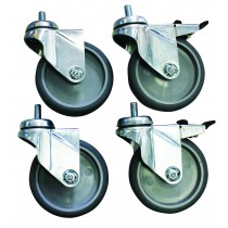 Plus-value pour roulettes ø 100 mm chape zinguée vissées (2 avec freins, 2 sans frein)