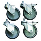 Plus-value pour roulettes ø 100 mm chape zinguée vissées (2 avec freins, 2 sans frein)