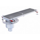 Siphon téléscopique Epur HygieneFirst avec grilles inox, 1000 x 270 mm, sortie verticale en bout, Ø 110 mm