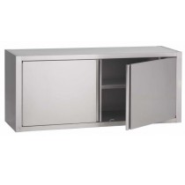Table-armoire, portes battantes, inox 430, L 700 x P 600 x H 850 mm