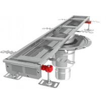 Caniveau Modul 125, sortie verticale centrée 157/DN110, Longueur 1000 mm