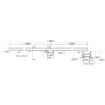 Caniveau en acier inox AISI 304, 1000 x 200 mm, sortie latérale, Ø 100 mm