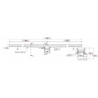Caniveau en acier inox AISI 304, 1000 x 200 mm, sortie latérale, Ø 100 mm fabrication sur mesure