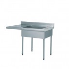 Table de déboîtage sur pieds sur-mesure acier inoxydable capacité 2 bacs GN 1/1 P 700 mm cuve à droite