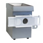 Hachoir a viande professionnel triphase double coupe avec portionneur en inox aisi 304