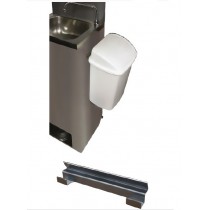 Poubelle amovible 15 L en PP avec couvercle basculant sur support inox