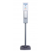 Distributeur automatique de gel sur pied, en acier peint, H 1710 mm