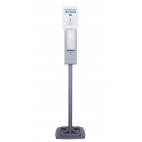 Distributeur automatique de gel sur pied, en acier peint, H 1710 mm