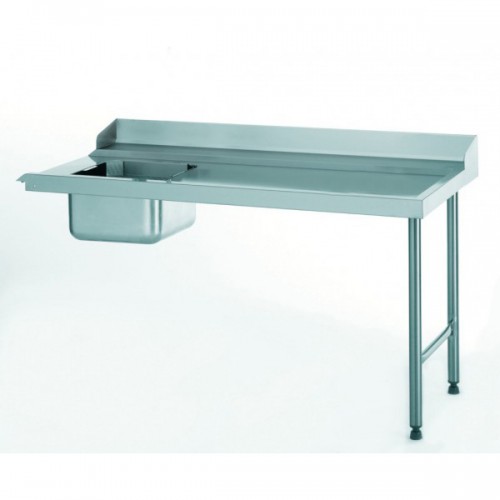 Table d'entrée standard avec bac adossée raccordable à gauche largeur 760 mm Table d'entrée standard avec bac adossée raccordable à gauche largeur 760 mm