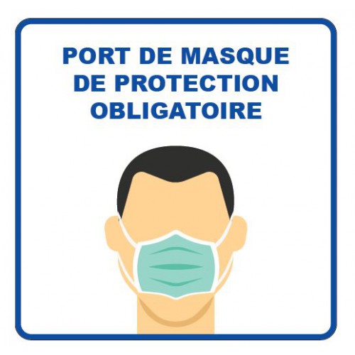Panneau d’information, visuel masque, format 400 x 400 mm Panneau d’information, visuel masque, format 400 x 400 mm
