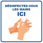 Panneaux d’information, visuel «DESINFECTION», 200 x 200 mm