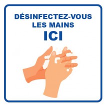 Panneau d’information, visuel desinfection, format 400 x 400 mm