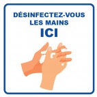 Panneau d’information, visuel desinfection, format 400 x 400 mm