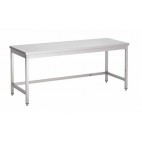 Table centrale sans tablette inferieure, Inox AISI 304, L 2000 x P 600 mm
