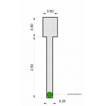 Caniveau à grille caillebotis, AISI 304, sortie verticale, L 3270 x P 220/600 x H 45/60 mm, sur mesure