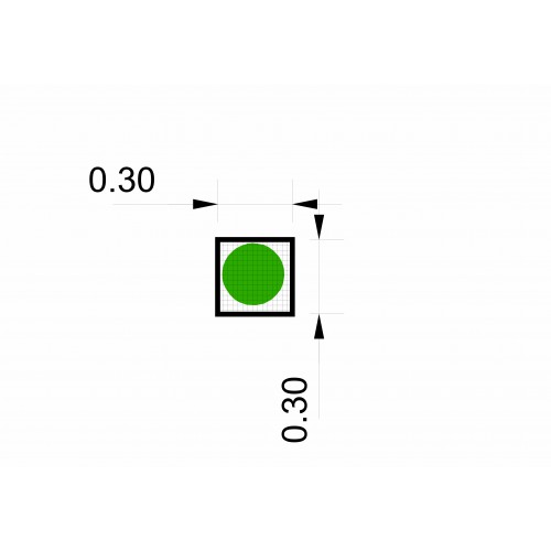 Caniveau à grille caillebotis, AISI 304, sortie verticale centrée, L 300 x P 300 x H 55/60 mm, sur mesure