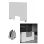 Séparateur pour banque d'accueil en plexiglas avec ouverture, Hauteur 750 mm