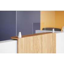 Séparateur pour banque d'accueil en plexiglas avec ouverture, Hauteur 750 mm