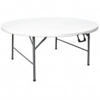 Table ronde pliable au centre, Bolero blanche, Ø 1530 mm