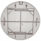 Table ronde pliable au centre, Bolero blanche, Ø 1530 mm