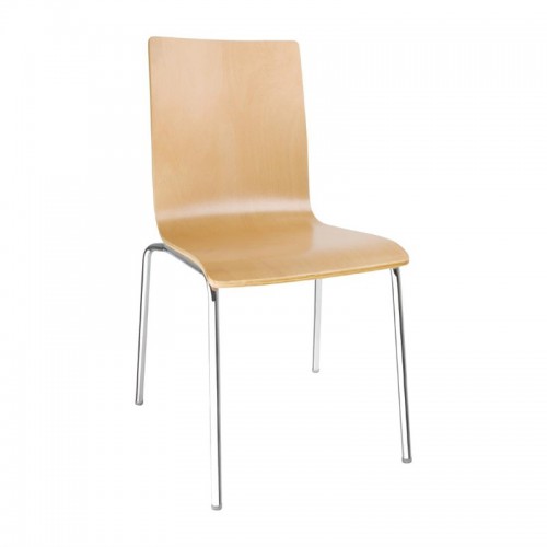 Chaise dossier carré, couleur naturelle, lot de 4, empilable Chaise dossier carré, couleur naturelle, lot de 4, empilable
