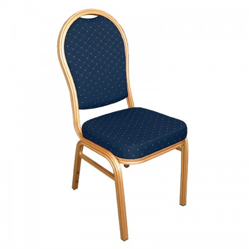 Chaise de banquet en aluminium, dossier arrondi, bleue, lot de 4 Chaise de banquet en aluminium, dossier arrondi, bleue, lot de 4