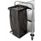 Support sac poubelle 70 litres crochetable, L 360 x l 355 x 810 mm pour chariot