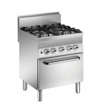 Fourneau 4 feux vifs gaz sur four gaz, Gamme 650, 23 Kw