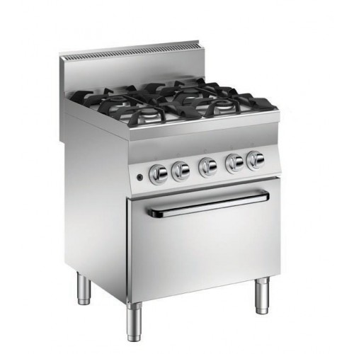 Fourneau 4 feux vifs gaz sur four gaz, Gamme 650, 23 Kw Fourneau 4 feux vifs gaz sur four gaz, Gamme 650, 23 Kw