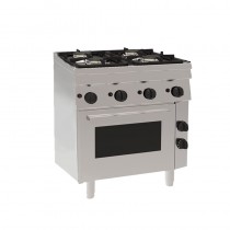 Fourneau 4 feux gaz sur four gaz 4 grilles 400 x 330 mm, Gamme 600, 15,40 kW