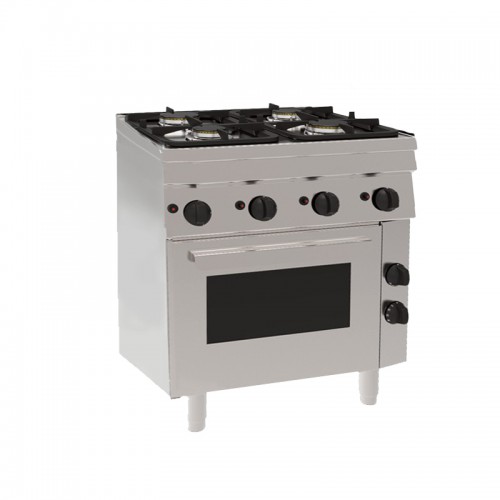 Fourneau 4 feux gaz sur four gaz 4 grilles 400 x 330 mm, Gamme 600, 15,40 kW Fourneau 4 feux gaz sur four gaz 4 grilles 400 x 330 mm, Gamme 600, 15,40 kW