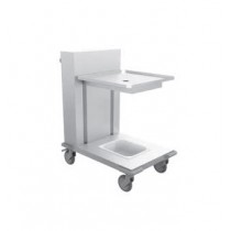 Chariot à verres à niveau constant avec bac de récupération plate-forme 510 x 510 mm