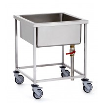 Cuve de trempage sur roues, 100 litres, L 740 x P 740 x H 900 mm