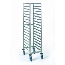 Chariot à glissière gastronorme, en acier inoxydable, 17 niveaux