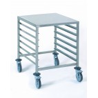 Chariot à glissière gastronorme, en acier inoxydable, avec tablette, H 760 mm