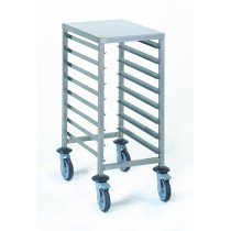 Chariot à glissière gastronorme, en acier inoxydable, avec tablette, H 900 mm