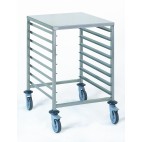 Chariot à glissière gastronorme, en acier inoxydable, avec tablette, H 900 mm