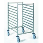 Chariot à glissière gastronorme, en acier inoxydable, H 1650 mm
