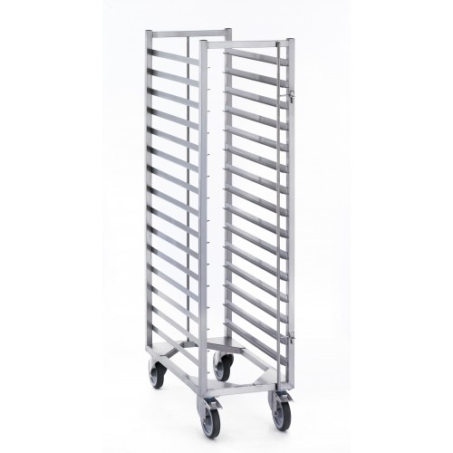 Chariot logistique acier inoxydable GN 1/1 à 15 niveaux H 1485 mm Chariot logistique acier inoxydable GN 1/1 à 15 niveaux H 1485 mm
