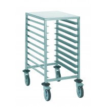 Chariot à glissière euronorme, en acier inoxydable alimentaire, H 900 mm
